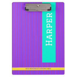 トレンディー紫パーソナライズされた名 クリップボード