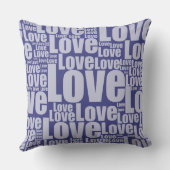 トレンディー紫ラブレタータイポグラフィ語 クッション (裏面)