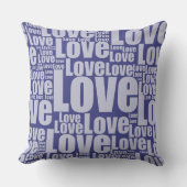 トレンディー紫ラブレタータイポグラフィ語 クッション (正面)
