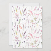 トレンディー紫ワイルドフラワーウォーター色のフローラ 招待状 (裏面)