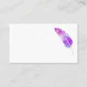 トレンディー紫色の水の色の羽カスタム毛 名刺 (裏面)