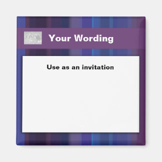 トレンディー紫色の青いストライプ – カスタマイズ可能 マグネット