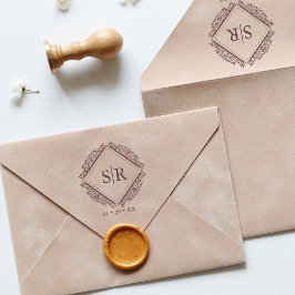 トレンディー結婚のイニシャル装飾洗練 ラバースタンプ