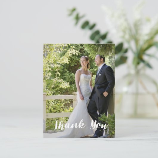 トレンディー結婚の写真ありがとう垂直 ポストカード