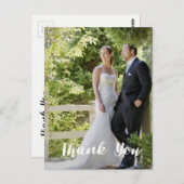 トレンディー結婚の写真ありがとう垂直 ポストカード (正面/裏面)