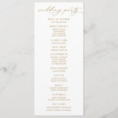 トレンディー結婚の金ゴールド幾何学的な緑の水色 プログラム (裏面)