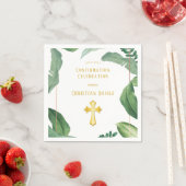 トレンディー緑化と金ゴールド交差確認 スタンダードカクテルナプキン (インサイチュ)