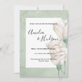 トレンディー緑化結婚式招待状 招待状