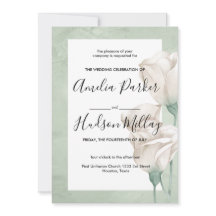 トレンディー緑化結婚式招待状