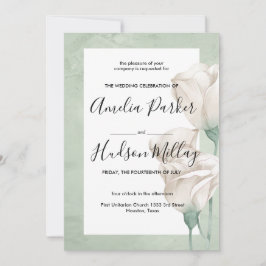 トレンディー緑化結婚式招待状 招待状