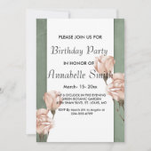 トレンディー緑化誕生日招待状 招待状 (正面)