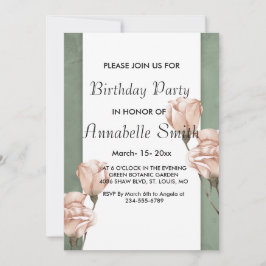 トレンディー緑化誕生日招待状 招待状