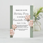 トレンディー緑化誕生日招待状 招待状 (スタンド正面)