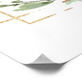 トレンディー緑色多肉性金ゴールドブライダル歓迎サイン ポスター (角)