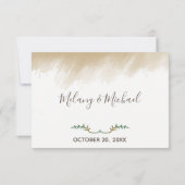 トレンディー緑色天然水結婚色RSPV 出欠カード (裏面)