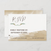 トレンディー緑色天然水結婚色RSPV 出欠カード (正面/裏面)