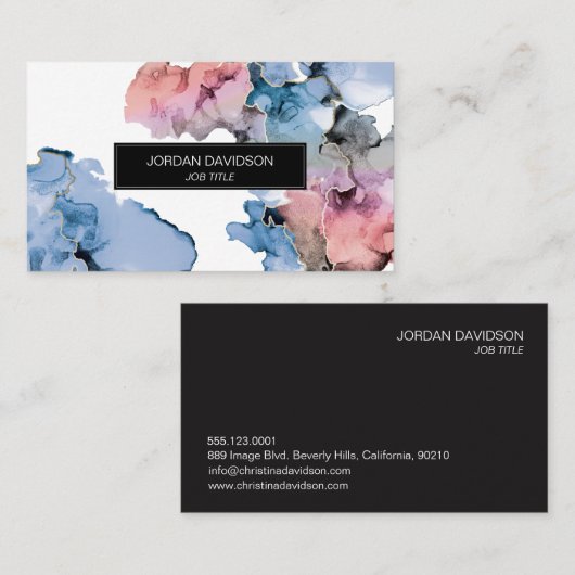 トレンディー編集絵を描可能スプモダンラッシュ 名刺 (正面/裏面)