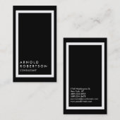 トレンディー縁ど白黒モダン名刺 名刺 (正面/裏面)