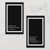 トレンディー縁ど白黒モダン名刺 名刺 (正面/裏面)