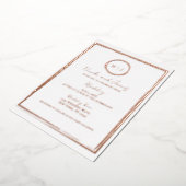 トレンディー縁ど金ゴールドモダン結婚の写真 箔招待状 (回転した状態)