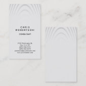 トレンディー縦型グレー波パターン名刺 名刺 (正面/裏面)