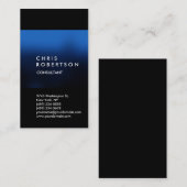 トレンディー縦型ブラックブルーストライプ名刺 名刺 (正面/裏面)