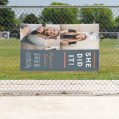 トレンディー縦型写真丁合卒業 横断幕 (インサイチュ)