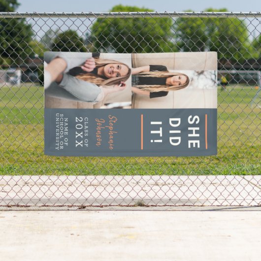 トレンディー縦型写真丁合卒業 横断幕 (インサイチュ)