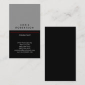 トレンディー縦灰色ブラックレッドビジネスカード 名刺 (正面/裏面)