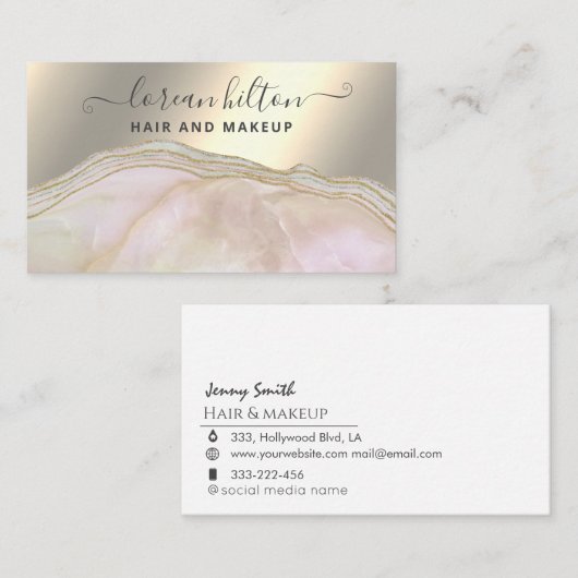 トレンディー署名アゲーエレガントド金ゴールドフォイルバス 名刺 (正面/裏面)