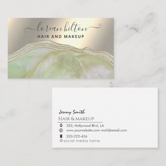 トレンディー署名陽極エレガント金ゴールド箔 名刺 (正面/裏面)