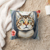 トレンディー美しいかわいい水彩猫コレクション クッション (ブランケット)