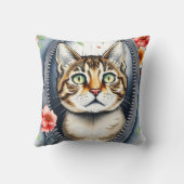 トレンディー美しいかわいい水彩猫コレクション クッション (裏面)