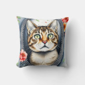 トレンディー美しいかわいい水彩猫コレクション クッション (正面)