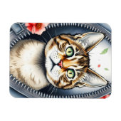 トレンディー美しいかわいい水彩猫コレクション マグネット (横)