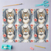 トレンディー美しいかわいい水彩猫コレクション 薄葉紙 (クラフト)