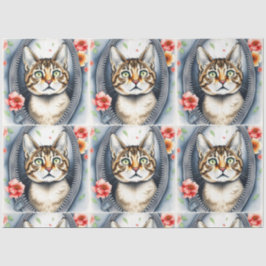 トレンディー美しいかわいい水彩猫コレクション 薄葉紙