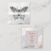 トレンディー美しいサロンメイクアップアーティストヘアバタフライ スクエア名刺 (正面/裏面)