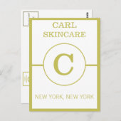 トレンディー美しいサロンモノグラムビジネスプロモーション ポストカード (正面/裏面)