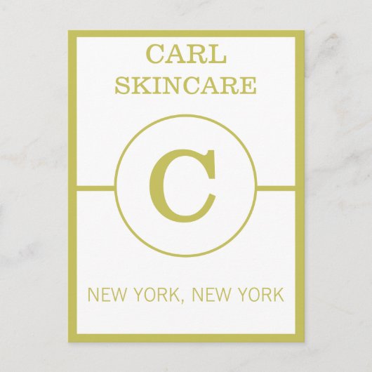 トレンディー美しいサロンモノグラムビジネスプロモーション ポストカード (正面)