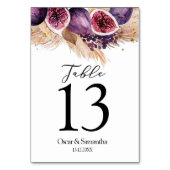 トレンディー美しいパープルフィギュス&パンパ テーブルナンバー (正面)