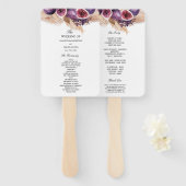 トレンディー美しいパープルフィギュス&パンパ ハンドファン (正面&裏面)