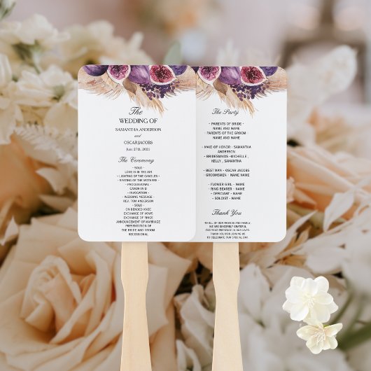 トレンディー美しいパープルフィギュス&パンパ ハンドファン