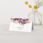 トレンディー美しいパープルフィギュス&パンパ プレイスカード (裏面)