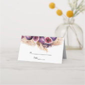 トレンディー美しいパープルフィギュス&パンパ プレイスカード (正面)