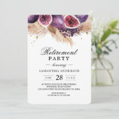 トレンディー美しいパープルフィギュス&パンパ 招待状 (スタンド正面)