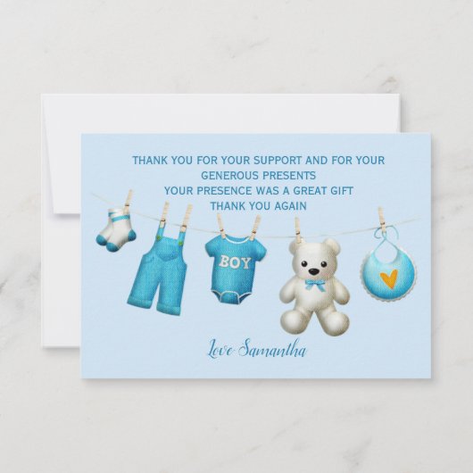トレンディー美しいベビーシャワーサンキューカード サンキューカード (裏面)