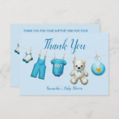 トレンディー美しいベビーシャワーサンキューカード サンキューカード (正面/裏面)