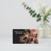 トレンディー美しいマニキュリストネイルアーティストネイルサロン 名刺 (スタンド正面)