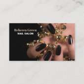 トレンディー美しいマニキュリストネイルアーティストネイルサロン 名刺 (正面)